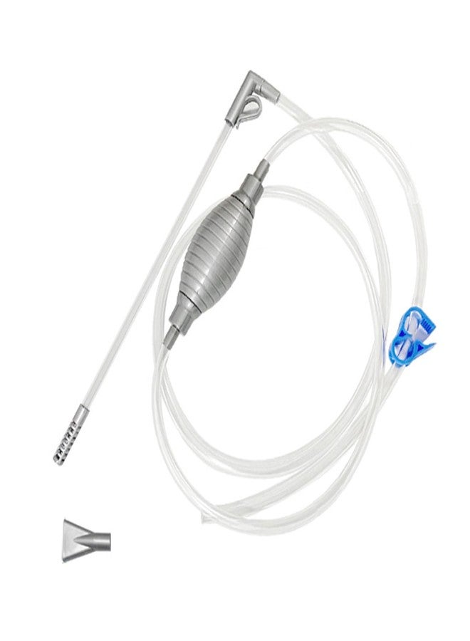 disclean Aquarium Siphon and Water Changer Kit 5.25ft Hose Manual Gravel Vacuum with Air Bulb Flow Valve Duck Bill Head All in One for Freshwater and Saltwater Tanks - Image 1